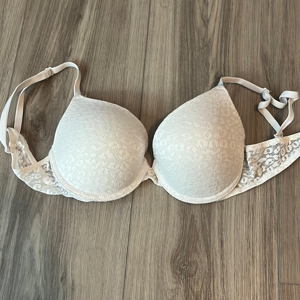 pink white leopard bra